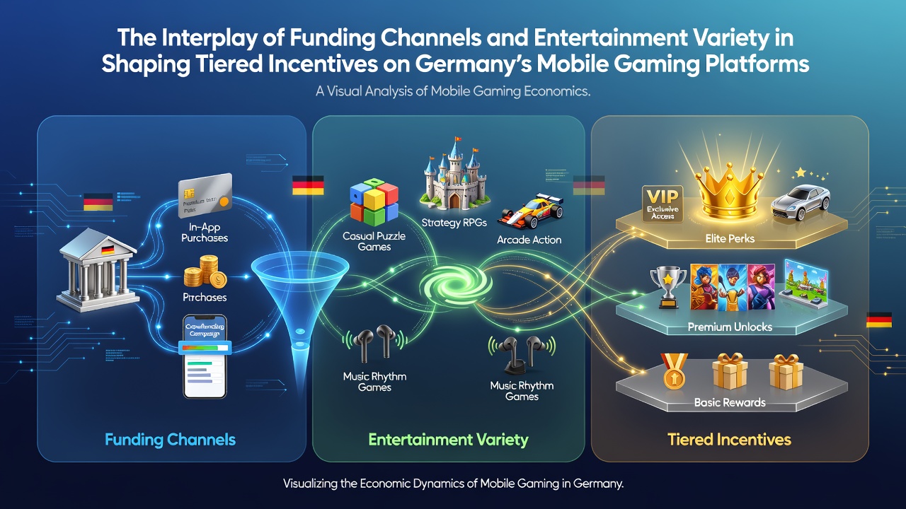 Illustration der Verbindung zwischen Zahlungskanälen und Spielangeboten auf mobilen Plattformen in Deutschland
